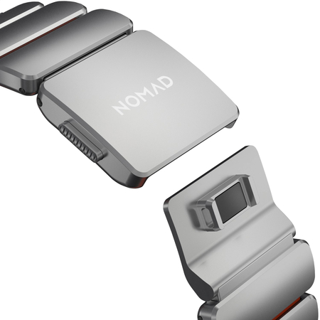 Ремешок для Apple Watch 45/46/49mm Nomad Stratos Natural Titanium Ultra Orange FKM, изображение 10
