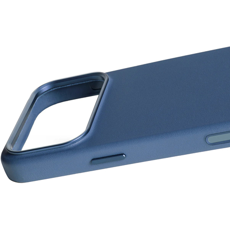 Чехол для iPhone 17 Pro Max Mujjo Full Leather Case Blue, изображение 6