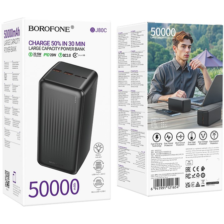 Внешний аккумулятор Borofone BJ80C 50000 mAh Black, изображение 4