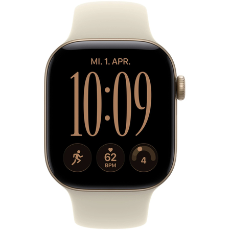 Apple Watch Series 12 GPS 42mm Light Gold Aluminium Case with Sand Sport Band, Экран: 42, Цвет: Light Gold / Светлое золото, Возможности подключения: GPS, изображение 2