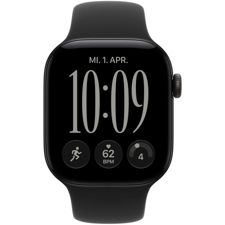 Apple Watch Series 12 GPS 42mm Black Aluminium Case with Black Sport Band, Экран: 42, Цвет: Black / Черный, Возможности подключения: GPS, изображение 2