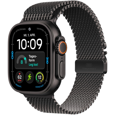 Apple Watch Ultra 4 GPS + Cellular 49mm Black Titanium Case with Black Titanium Milanese Loop, Экран: 49, Цвет: Black Titanium, Возможности подключения: GPS + Cellular
