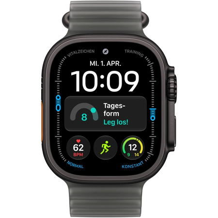 Apple Watch Ultra 4 GPS + Cellular 49mm Black Titanium Case with Translucent Black Ocean Band, Экран: 49, Цвет: Black matte / Черный матовый, Возможности подключения: GPS + Cellular, изображение 2