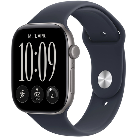 Apple Watch Series 12 GPS 46mm Space Grey Aluminium Case with Navy Blue Sport Band, Экран: 46, Цвет: Space Gray / Серый космос, Возможности подключения: GPS