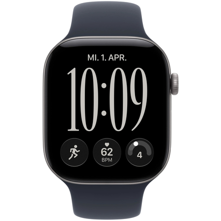 Apple Watch Series 12 GPS 46mm Space Grey Aluminium Case with Navy Blue Sport Band, Экран: 46, Цвет: Space Gray / Серый космос, Возможности подключения: GPS, изображение 2