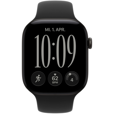 Apple Watch Series 12 GPS 46mm Black Aluminium Case with Black Sport Band, Экран: 46, Цвет: Black / Черный, Возможности подключения: GPS, изображение 2