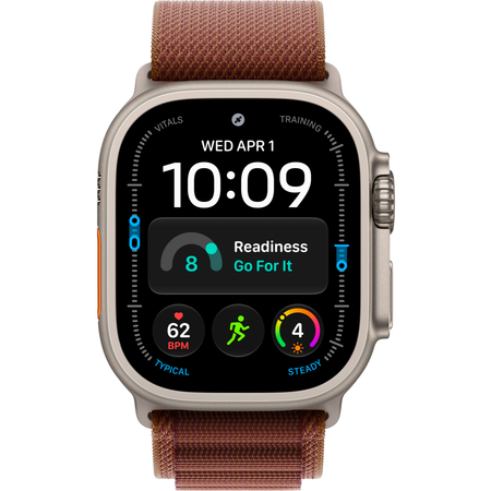 Apple Watch Ultra 4 GPS + Cellular 49mm Natural Titanium Case with Burgundy Alpine Loop, Экран: 49, Цвет: Burgundy / Бордовый, Возможности подключения: GPS + Cellular, изображение 2
