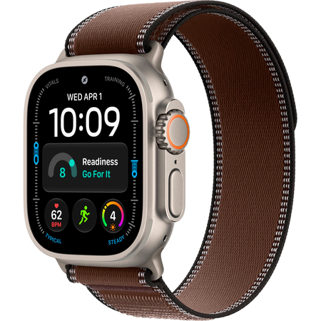 Apple Watch Ultra 4 GPS + Cellular 49mm Natural Titanium Case with Dark Umber Trail Loop, Экран: 49, Цвет: Brown / Коричневый, Возможности подключения: GPS + Cellular