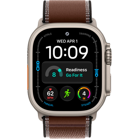 Apple Watch Ultra 4 GPS + Cellular 49mm Natural Titanium Case with Dark Umber Trail Loop, Экран: 49, Цвет: Brown / Коричневый, Возможности подключения: GPS + Cellular, изображение 2