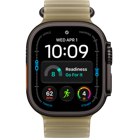 Apple Watch Ultra 4 GPS + Cellular 49mm Black Titanium Case with Translucent Kelp Ocean Band, Экран: 49, Цвет: Green / Зеленый, Возможности подключения: GPS + Cellular, изображение 2
