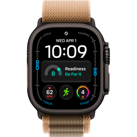 Apple Watch Ultra 4 GPS + Cellular 49mm Black Titanium Case with Desert Alpine Loop, Экран: 49, Цвет: Beige / Бежевый, Возможности подключения: GPS + Cellular, изображение 2