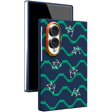Чехол для Samsung Galaxy Z Fold 8 VLP Kevlar Case с MagSafe принт велосипед