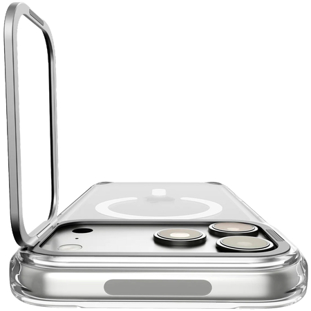 Чехол для iPhone 17 Pro Max / 18 Pro Max Spigen Ultra Hybrid Optik S MagSafe Clear/Silver, изображение 5