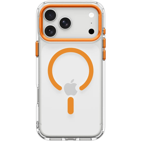 Чехол для iPhone 17 Pro Max / 18 Pro Max Spigen Ultra Hybrid Optik S MagSafe Clear/Orange