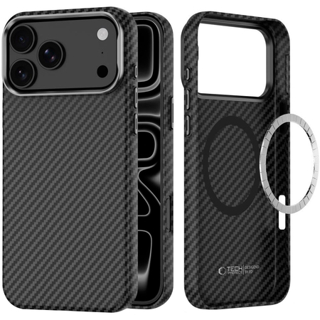 Чехол для iPhone 17 Pro / iPhone 18 Pro Tech-Protect Ion Carbone MagSafe Black/Silver, изображение 4