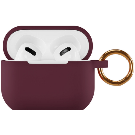 Чехол для AirPods 3 VLP Soft Touch с кольцом Marsala, Цвет: Red / Красный