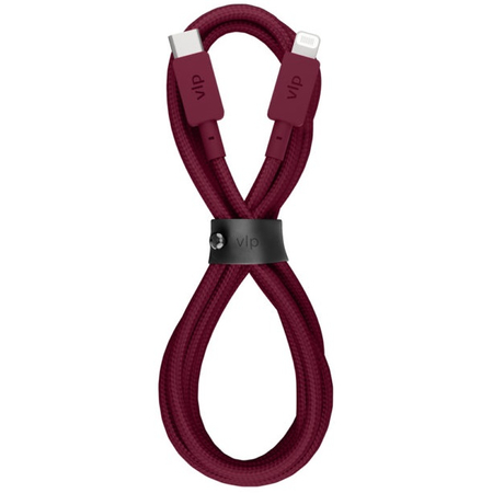 Кабель VLP Nylon USB C - Lightning 1.2m Marsala, Цвет: Marsala / Марсала
