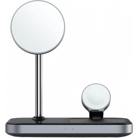 Беспроводное зарядное устройство-подставка Satechi Magnetic 3-in-1 Wireless Charging Stand, Grey