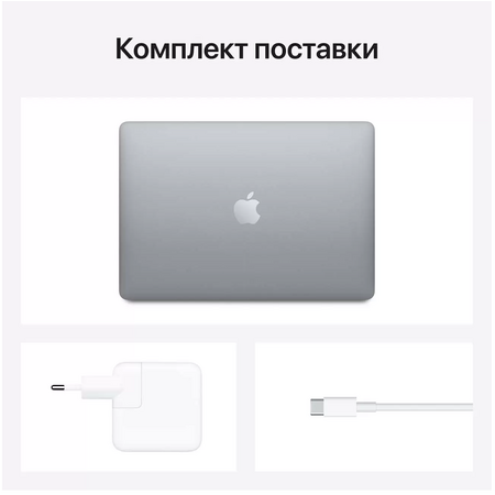 MacBook Air 13 (M1 2020) 8GB 256GB SSD Space Gray, Общий объем твердотельных накопителей (SSD): 256 ГБ, Объем оперативной памяти: 8 ГБ, Цвет: Space Gray / Серый космос, изображение 6