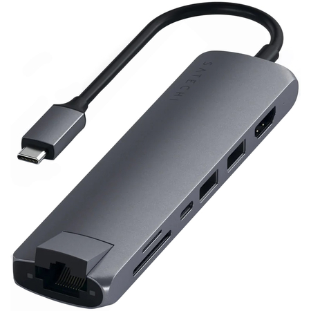 USB-хаб Satechi Aluminum Multi-Port Adapter with Ethernet Type-C Space Gray, изображение 2