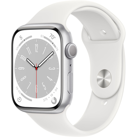 Apple Watch Series 8 45mm GPS Silver Aluminum Case with White Band