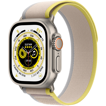 Apple Watch Series Ultra 49mm Titanium Case With Yellow/Beige Trail Loop, Цвет: Beige / Бежевый, Возможности подключения: GPS + Cellular