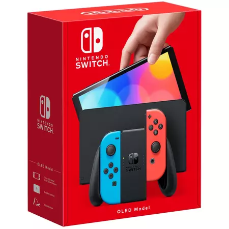 Nintendo Switch Oled Neon, Цвет: Blue / Голубой, изображение 6