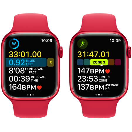 Apple Watch Series 8 45mm GPS Red Aluminum Case with Red Sport Band, Экран: 45, Цвет: Red / Красный, Возможности подключения: GPS, изображение 5