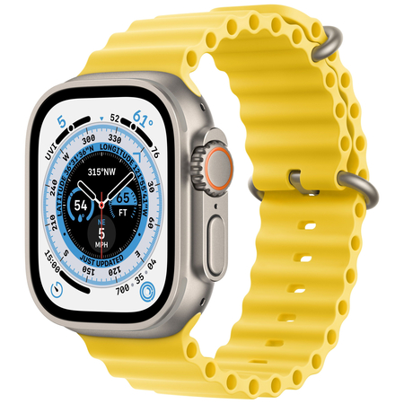 Apple Watch Series Ultra 49mm with Yellow Ocean Band, Цвет: Yellow / Желтый, Возможности подключения: GPS + Cellular