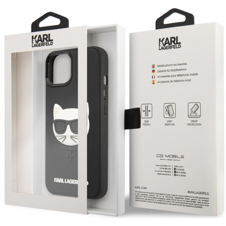 Чехол для iPhone 13 Lagerfeld 3D RUBBER CASE CHOUPETTE HEAD Black, изображение 5