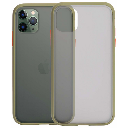 Чехол для iPhone 11 Pro Max Brosco Зелено-оранжевый, изображение 2