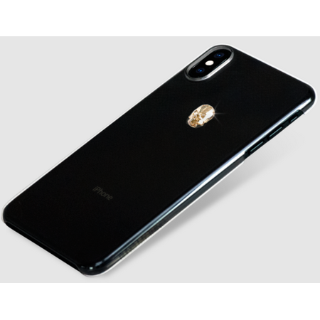 Чехол Bling My Thing Treasure Clear c кристаллами Swarovski для iPhone XS Max, цвет Прозрачный с золотым черепом (IPXS-L-TR-CL-GLD), изображение 2