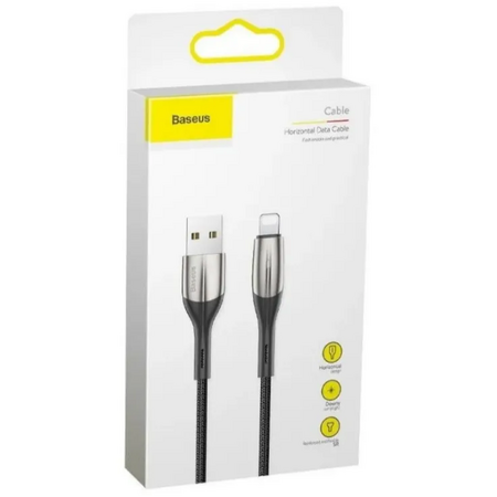 Кабель Baseus USB на Lightning Horizontal Data Cable, 1 м, Черный, изображение 2