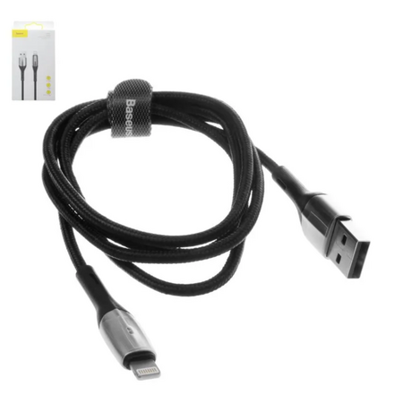 Кабель Baseus USB на Lightning Horizontal Data Cable, 1 м, Черный, изображение 3