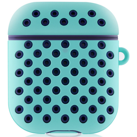 Чехол для Airpods Brosco Чемодан Перфорация Мятно-Синий, изображение 2