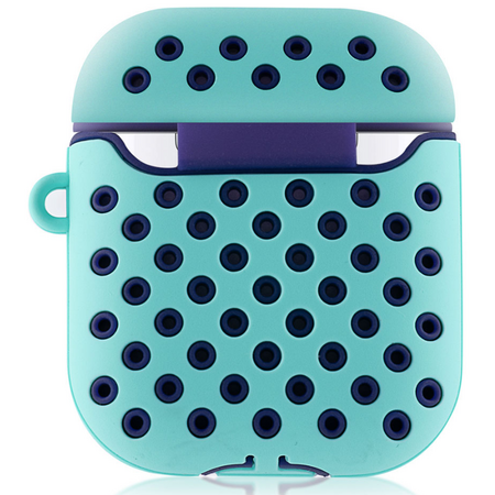 Чехол для Airpods Brosco Чемодан Перфорация Мятно-Синий, изображение 3