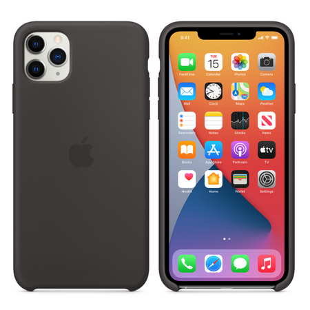 Чехол Apple для iPhone 11 Pro Max, Silicone Case, Black (оригинал), изображение 6