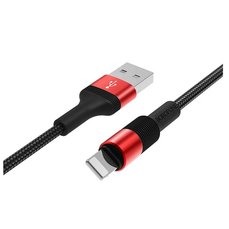 Кабель lightning Borofone BX21 Outstanding, Black Red, изображение 2