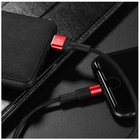 Кабель lightning Borofone BX21 Outstanding, Black Red, изображение 4