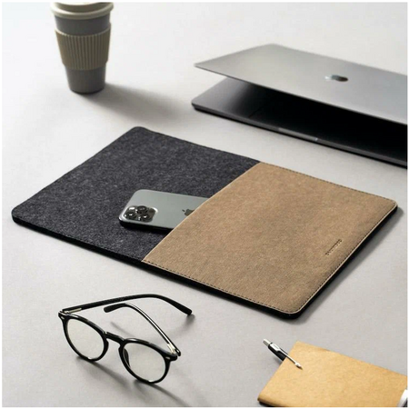 Чехол Oakywood Felt & Washpapa Sleeve для MacBook Pro 13" Антрацит, изображение 5