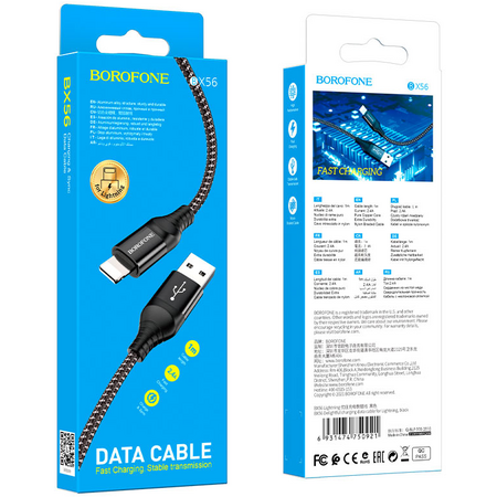 Кабель lightning Borofone BX56  Black, изображение 4