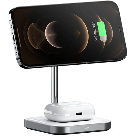 Беспроводное зарядное устройство Satechi Magnetic 2-in-1 ST-WMCS2M Grey, изображение 4