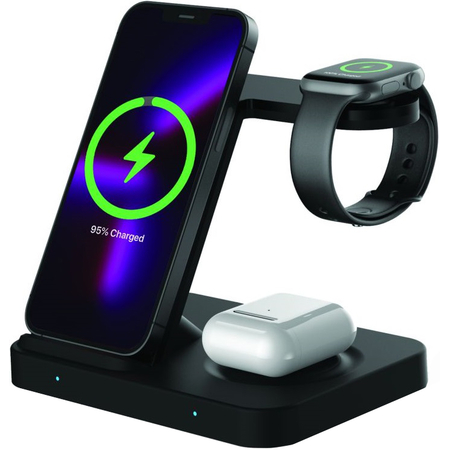 Беспроводное зарядное устройство Tech-Protect A11 3in1 Black, изображение 3