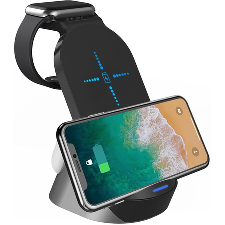 Беспроводное зарядное устройство Tech-Protect H18 15W 3in1 Magnetic Magsafe wireless charger (черный), изображение 3