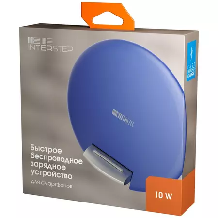 Беспроводное зарядное устройство Interstep Desktop Blue, Цвет: Blue / Синий, изображение 2