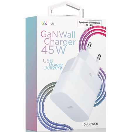 Адаптер питания VLP GaN 45W White, Цвет: White / Белый, изображение 2