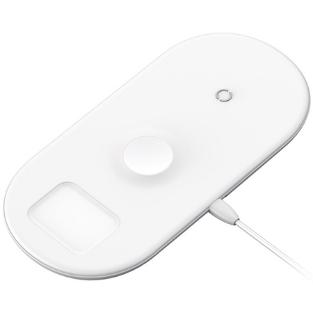 Беспроводное зарядное устройство Baseus, 3in1 Wireless Charger, 7.5W, White, Цвет: White / Белый, изображение 4