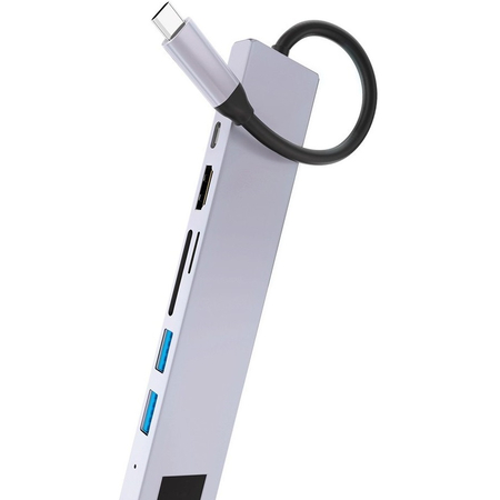 USB-хаб Multiport Hub 7 в 1 VLP серебристый, Цвет: Silver / Серебристый, изображение 2