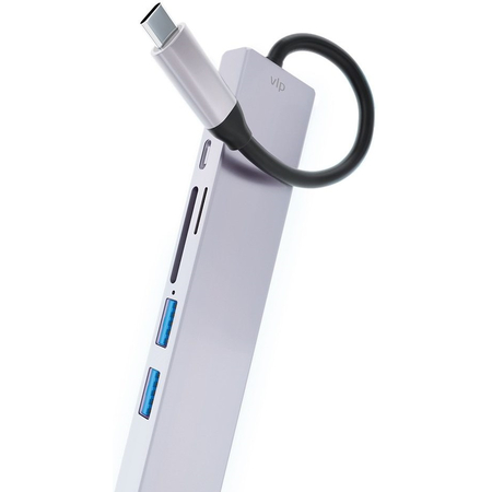 USB-хаб Multiport Hub 6 в 1 VLP серебристый, Цвет: Silver / Серебристый, изображение 2