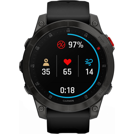 Garmin Epix Gen 2 Sapphire Edition Black Titanium with Black Band, Экран: 47, Цвет: Black / Черный, изображение 4